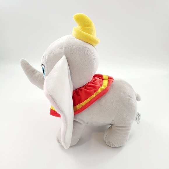 Disney Classic Dumbo Elephant Stuffed Animal with Yellow Hat Gray Plush 12" - Picture 4 of 10
